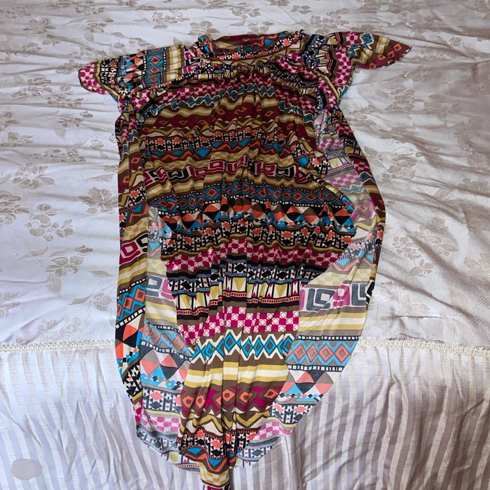 Summer top with different colors and different patterns and a slit on both sides
